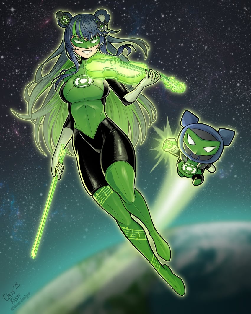 green lantern, fujikura uruka, and kuma (dc comics and 2 more) drawn by kluverdesigns