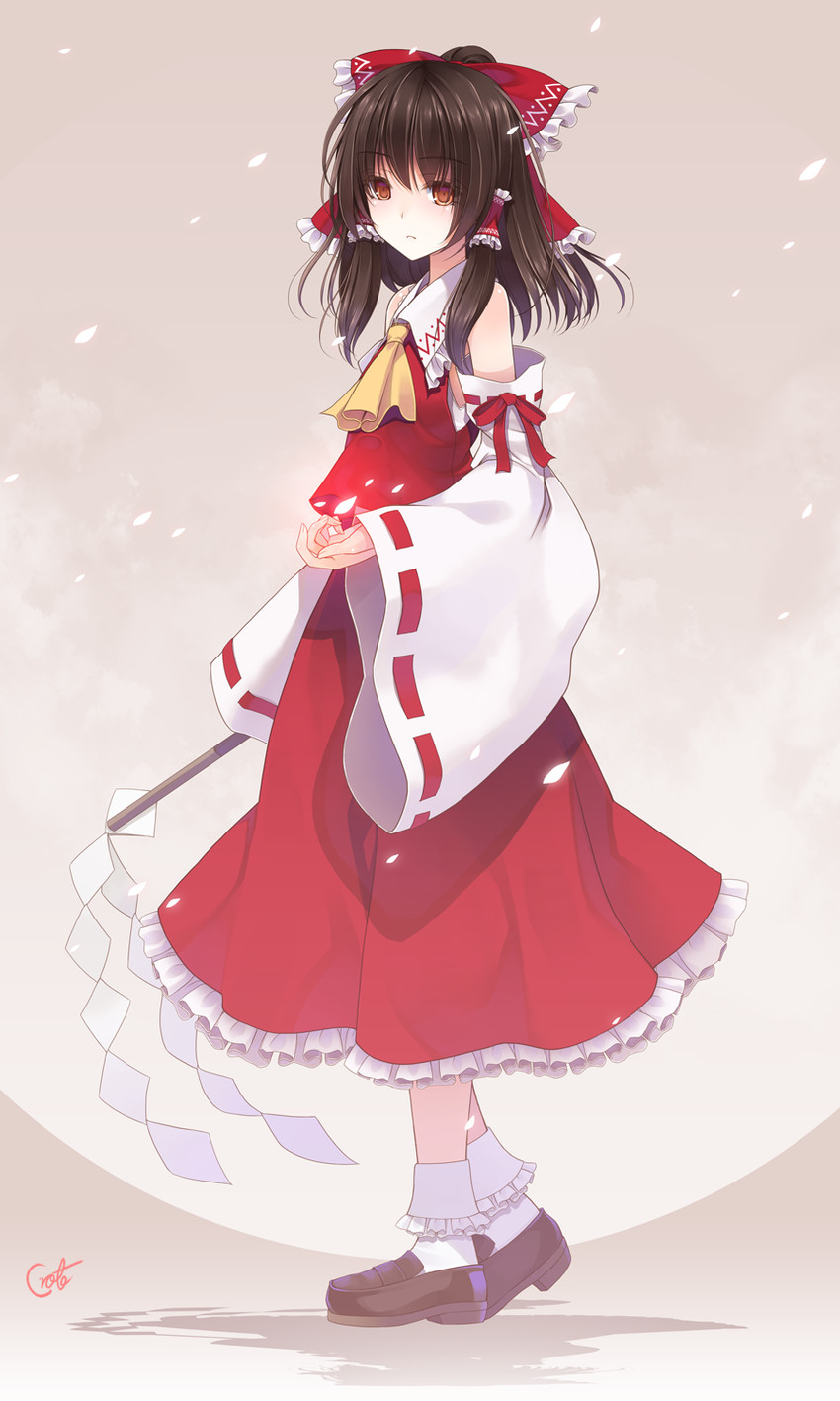 hakurei reimu (touhou) drawn by crote