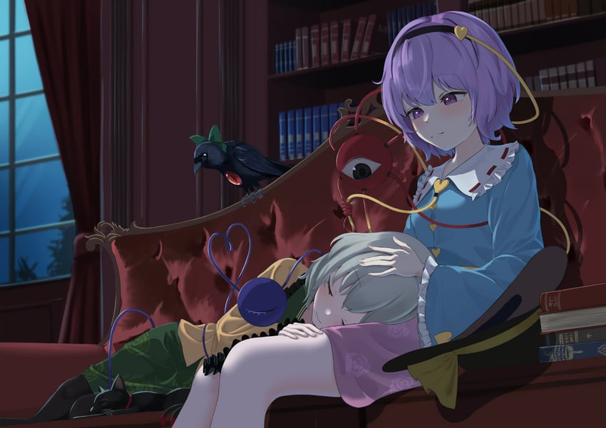 komeiji koishi, komeiji satori, kaenbyou rin, and reiuji utsuho (touhou) drawn by eru_aise