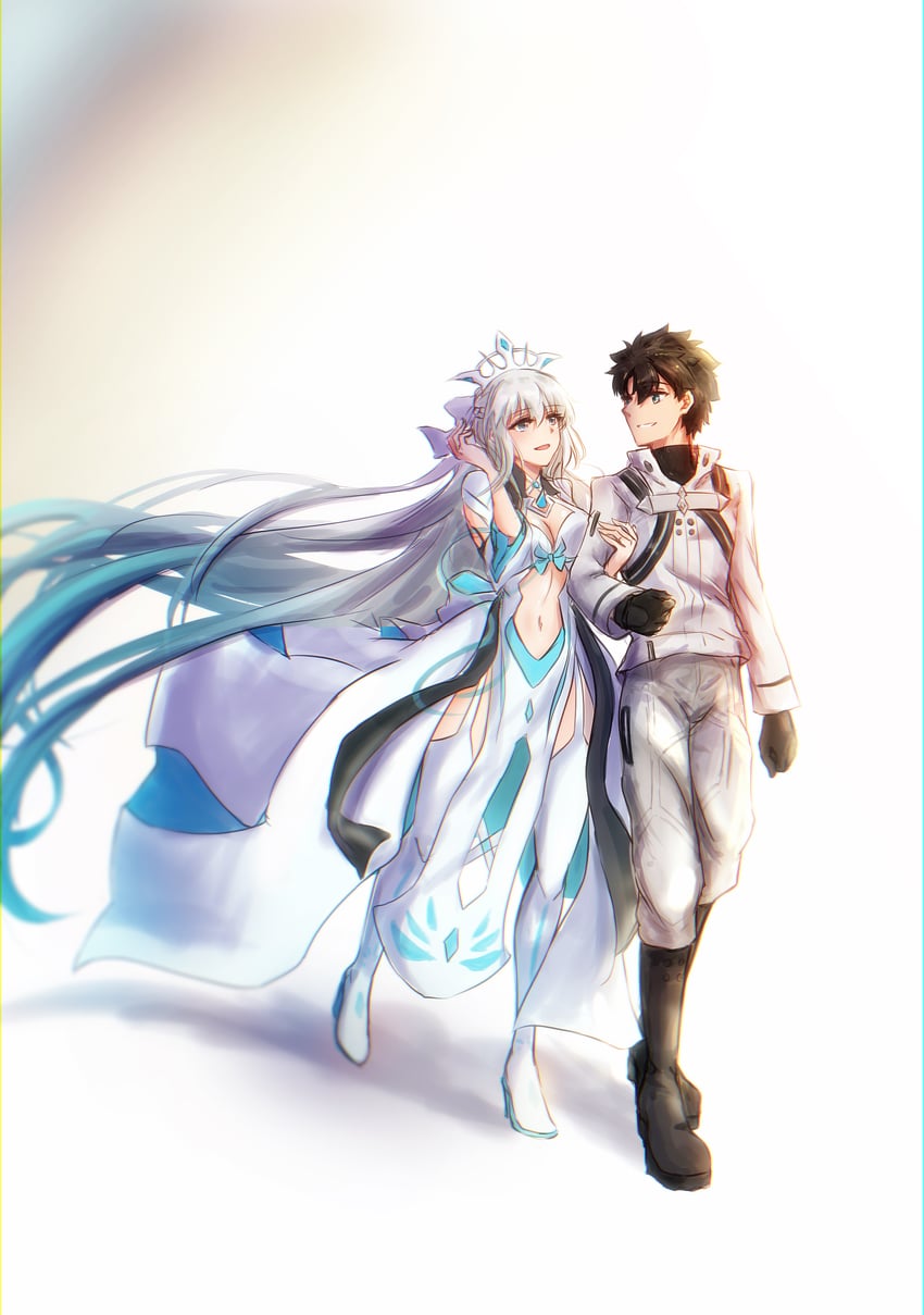 fujimaru ritsuka and morgan le fay (fate and 1 more) drawn by ringozuki