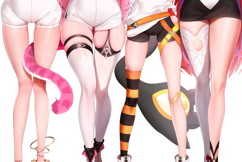 raora panthera, gigi murin, cecilia immergreen, and elizabeth rose bloodflame (hololive and 1 more) drawn by prab