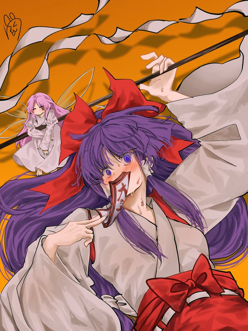 hakurei reimu and yin yang orb (touhou) drawn by yukine_0930