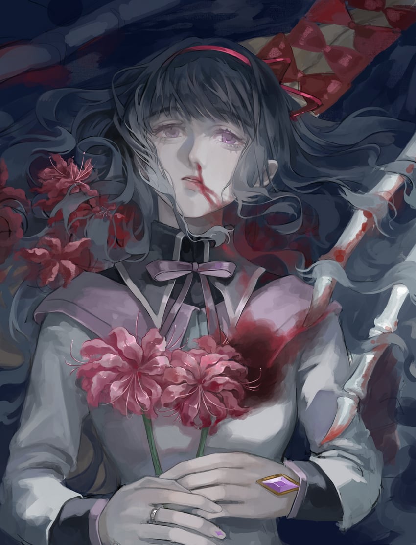 akemi homura (mahou shoujo madoka magica) drawn by yuan_a_zi_a