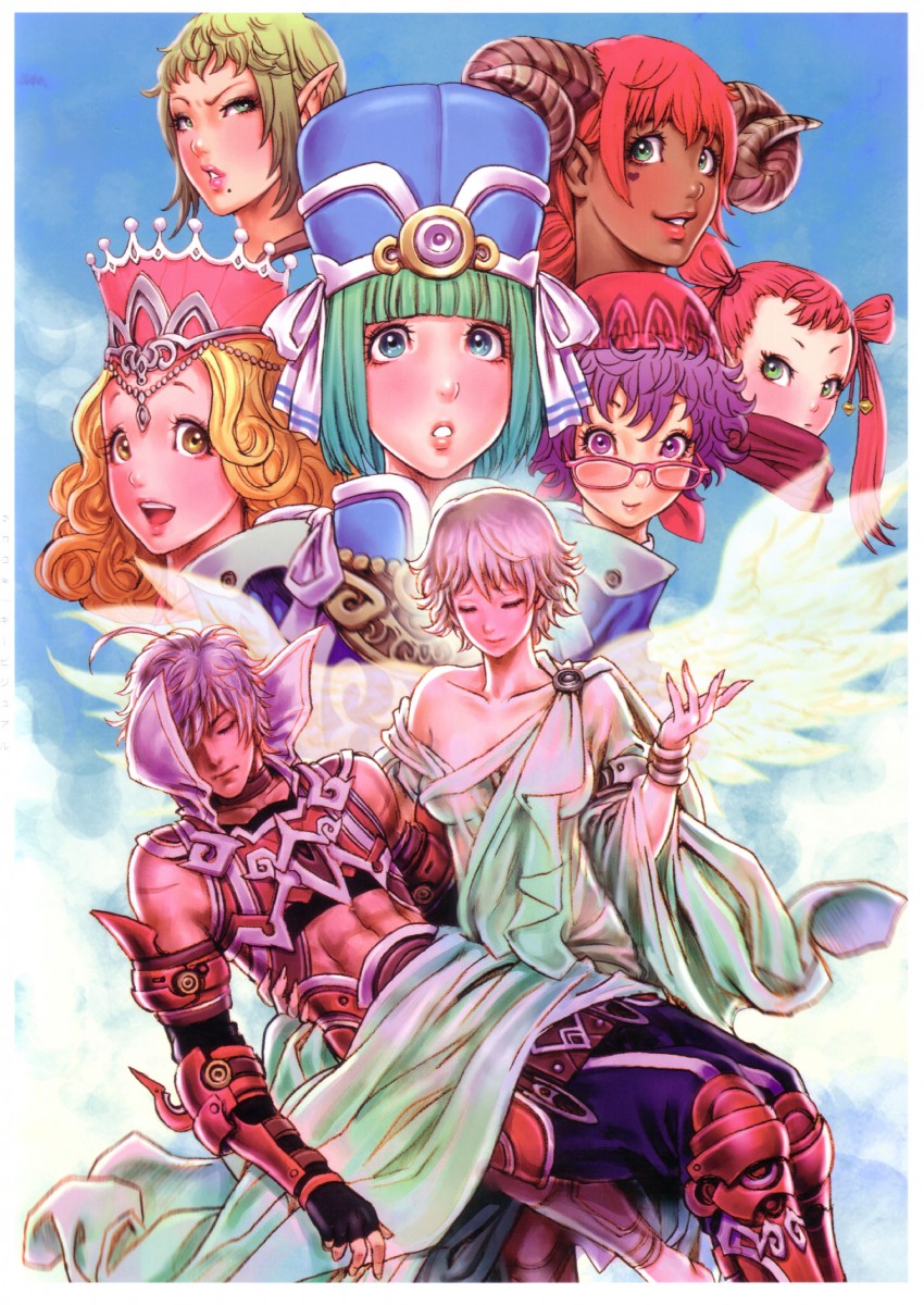 maryann, ryuu, vivi, flora, naomi, and 3 more (yuusha shisu.) drawn by yamashita_shun'ya