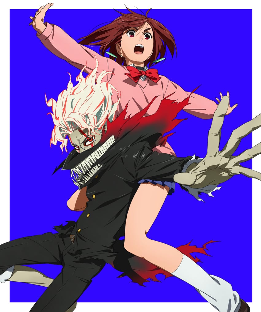 ayase momo and takakura ken (dandadan) drawn by zud_(stooo)