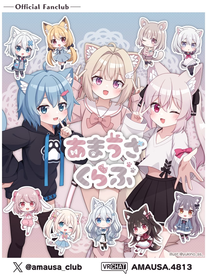 karin, rusk, chiffon, lime, milk re, and 1 more (vrchat) drawn by yukino_(weem4554)