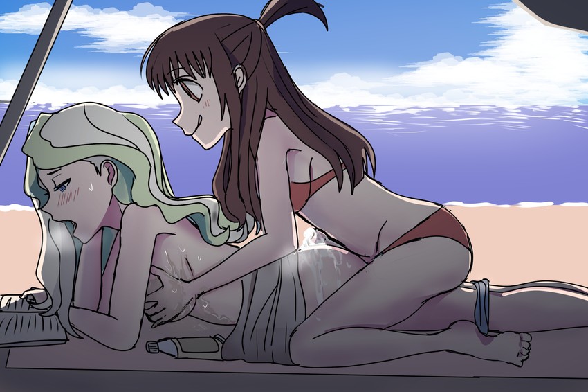 kagari atsuko and diana cavendish (little witch academia) drawn by macartura08