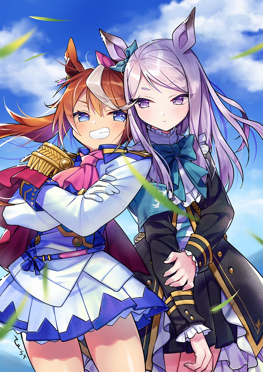 mejiro mcqueen and tokai teio (umamusume) drawn by zest_(lossol)