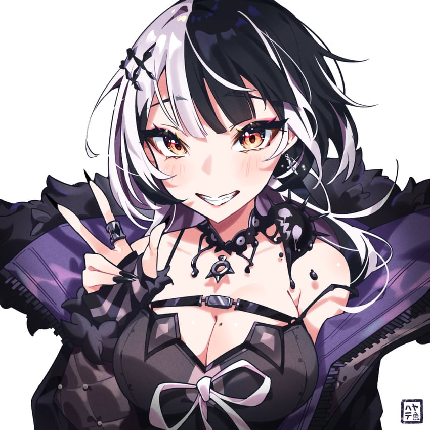 shiori novella and yorick (hololive and 1 more) drawn by hayate_fish