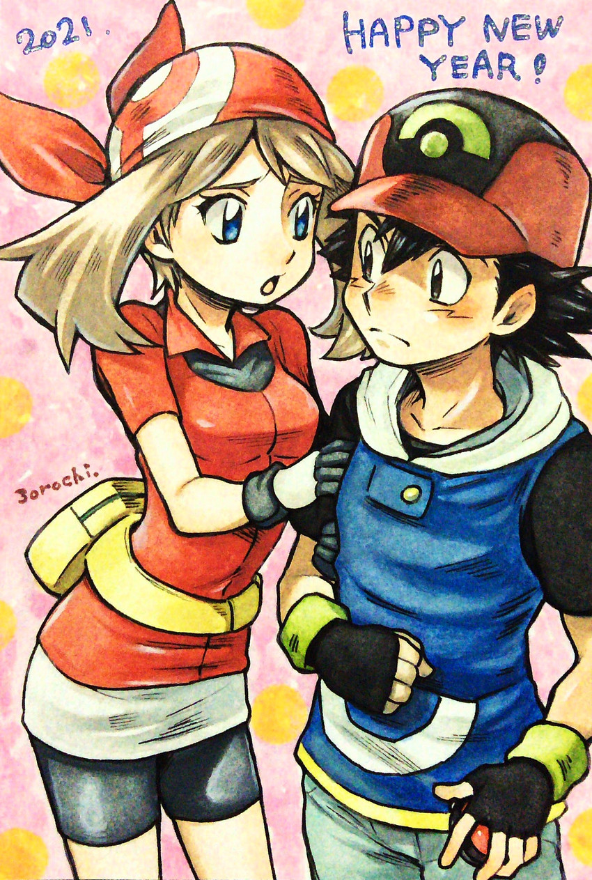 may and ash ketchum (pokemon and 1 more) drawn by 3orochi
