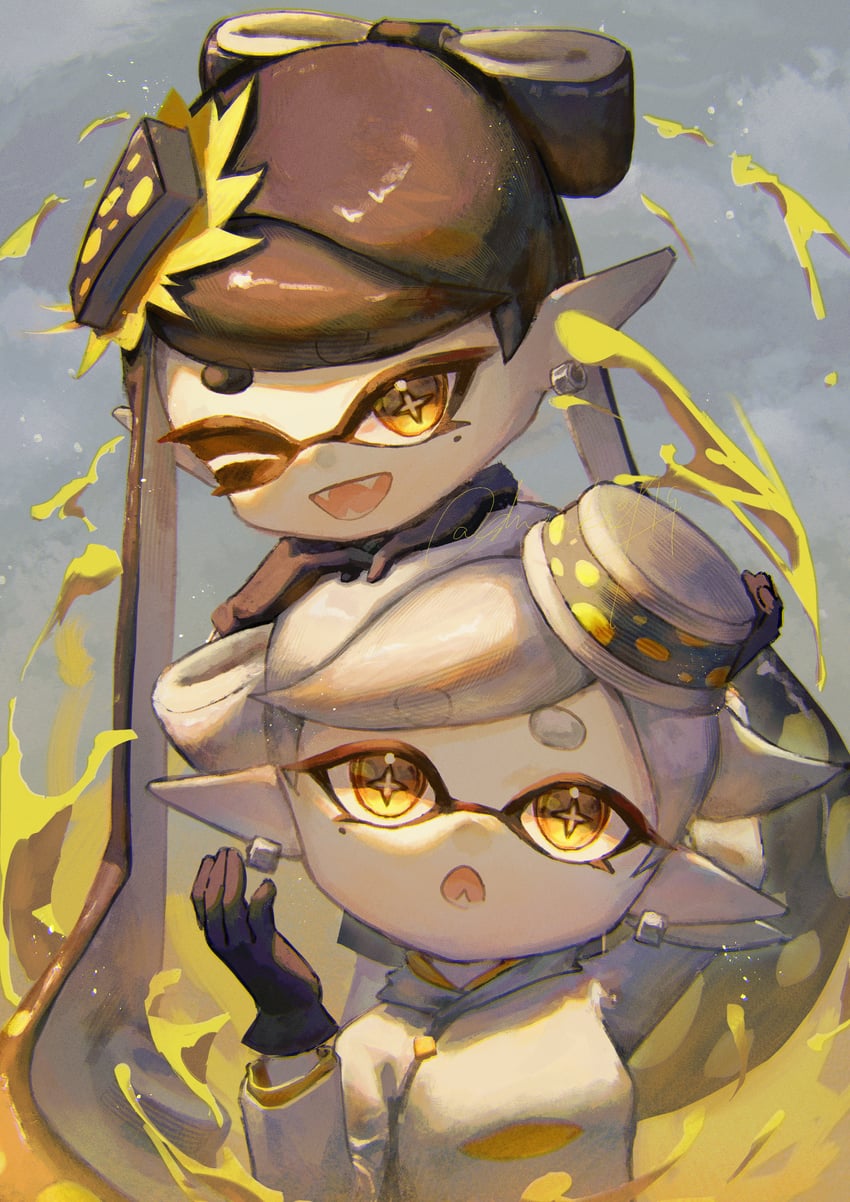 callie and marie (splatoon and 1 more) drawn by shinoka0419