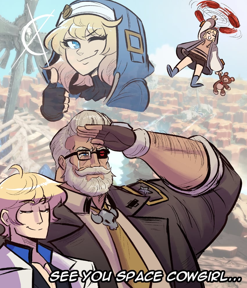 bridget, ky kiske, roger, and goldlewis dickinson (guilty gear and 2 more) drawn by scruffyturtles Danbo image pic