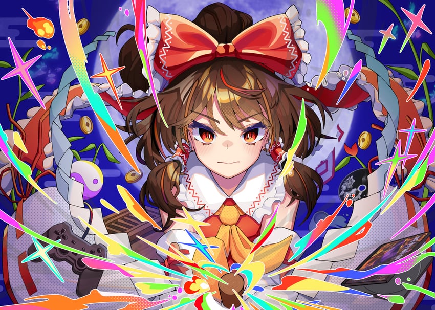 hakurei reimu (touhou and 2 more) drawn by a12_a_ini