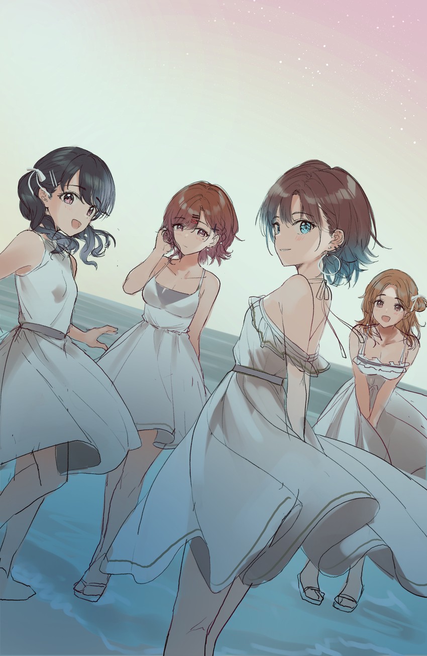 higuchi madoka, asakura toru, fukumaru koito, and ichikawa hinana (idolmaster and 1 more) drawn by nonbire