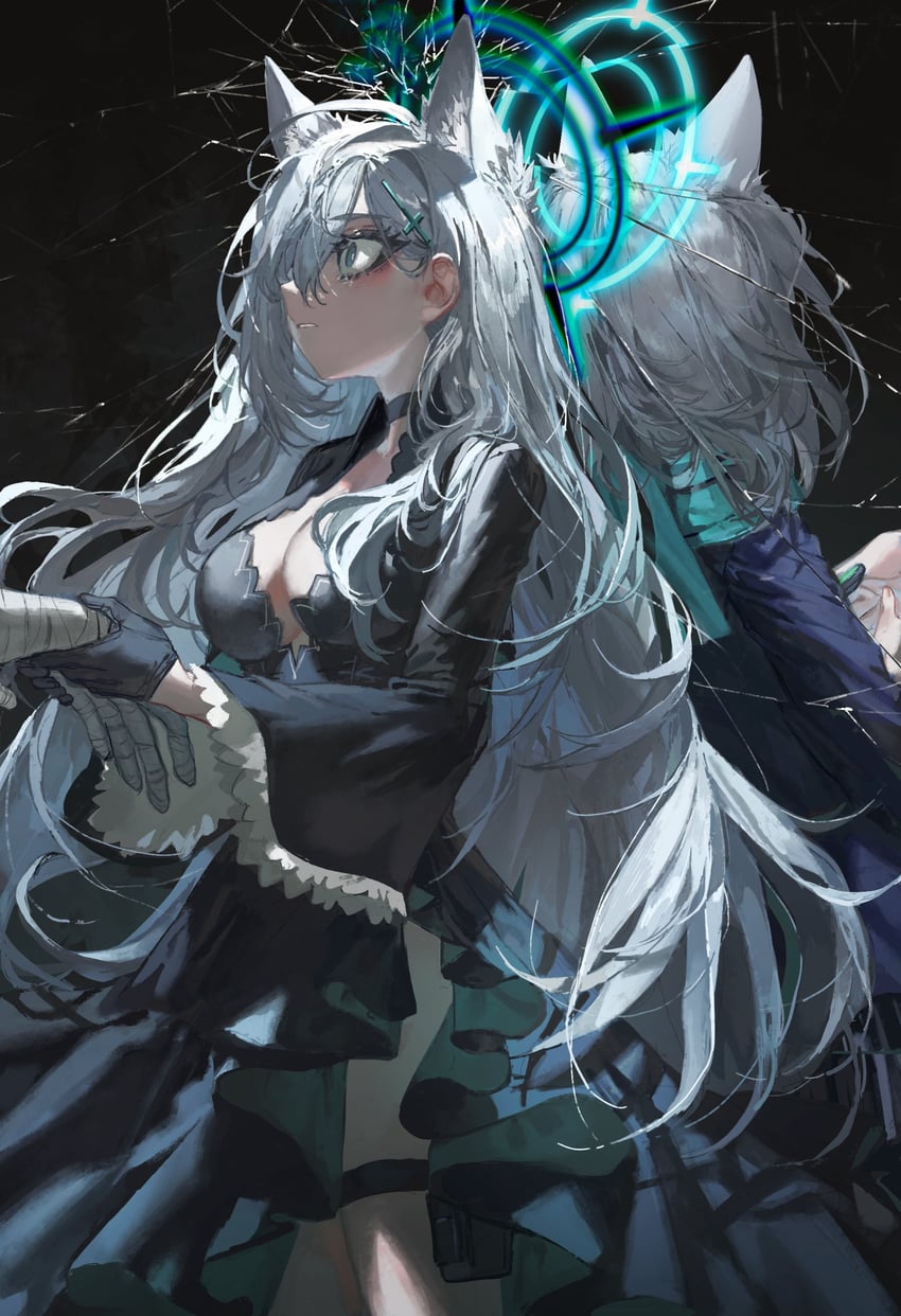 sensei, shiroko, shiroko terror, and phrenapates (blue archive) drawn by quasarcake