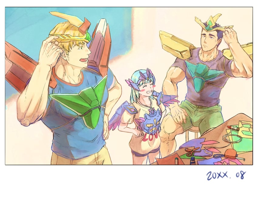 ao isami, lewis smith, bravern, lulu, and superbia (yuuki bakuhatsu bang bravern) drawn by bang_thirst