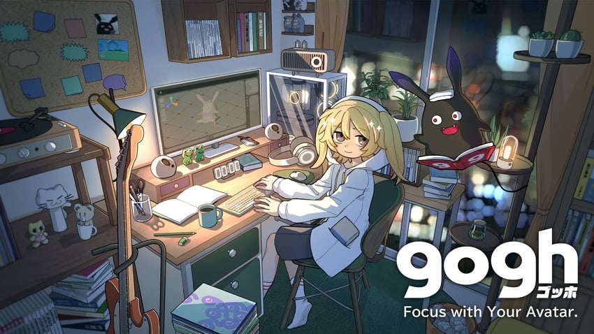 akutagawa yomuko, kuroda 42, ika, g-kun, and sofubi-chan (gogh: focus with your avatar)