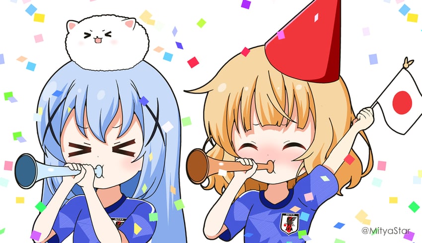 kafuu chino, kirima syaro, and tippy (gochuumon wa usagi desu ka? and 2 more) drawn by mitya