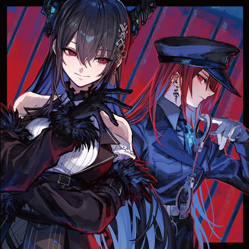 nerissa ravencroft and elizabeth rose bloodflame (hololive and 1 more) drawn by mephisto_(angraecum)