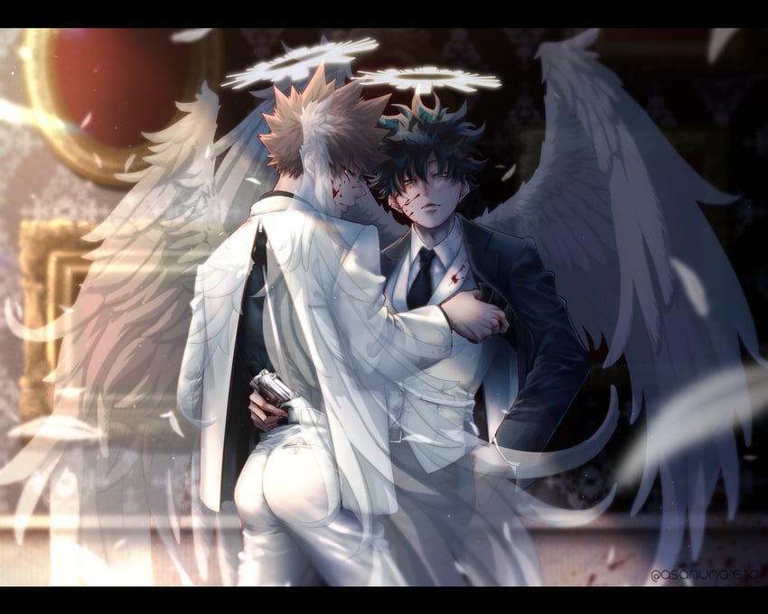 midoriya izuku and bakugou katsuki (boku no hero academia) drawn by asanuno1510