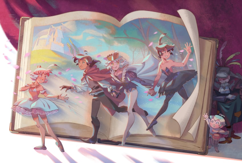 ahiru, princess tutu, fakir, rue, princess kraehe, and 4 more (princess tutu) drawn by alice_(alicenpai)