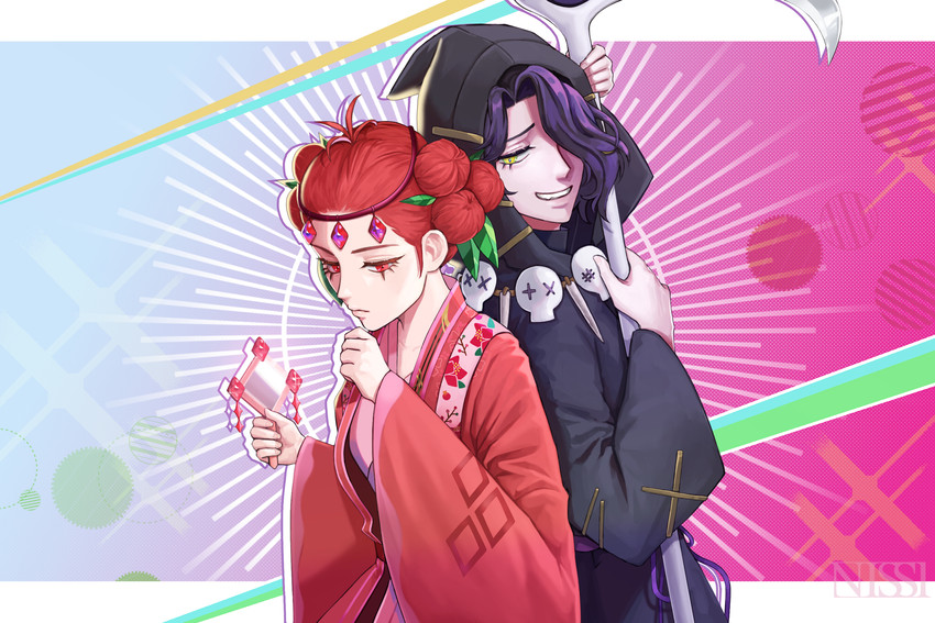 pomegranate cookie and licorice cookie (cookie run and 1 more) drawn by n-i-s-s-i