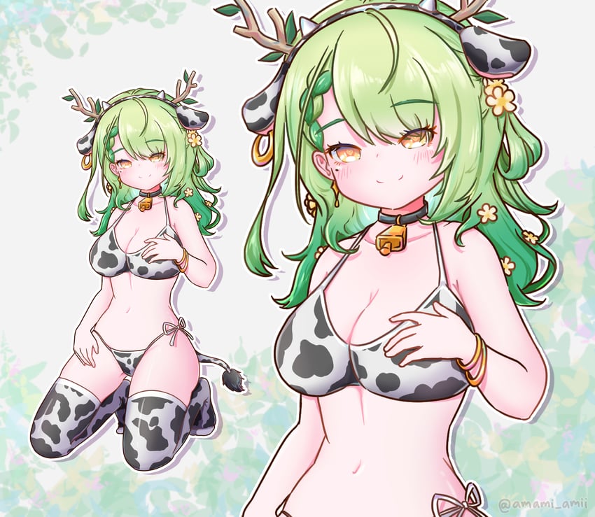 ceres fauna (hololive and 1 more) drawn by amamii-amii