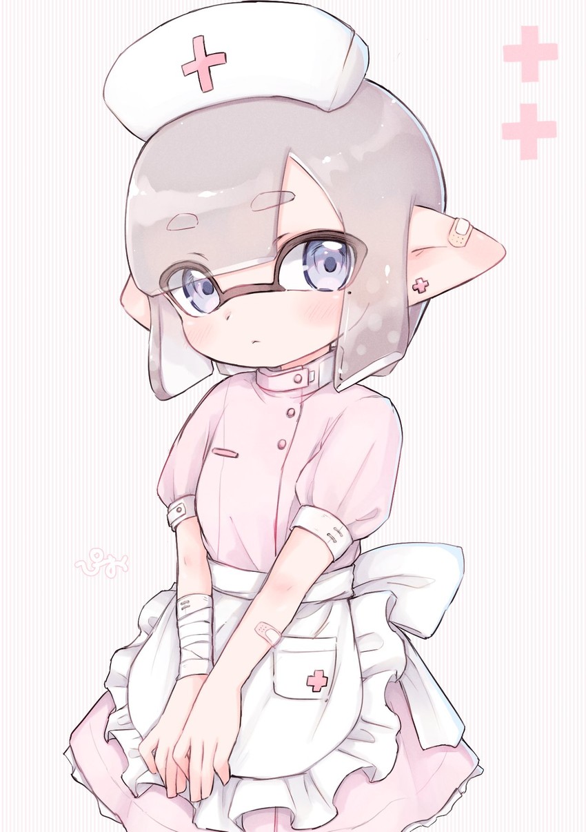 inkling player character and inkling girl (splatoon) drawn by pioxpioo