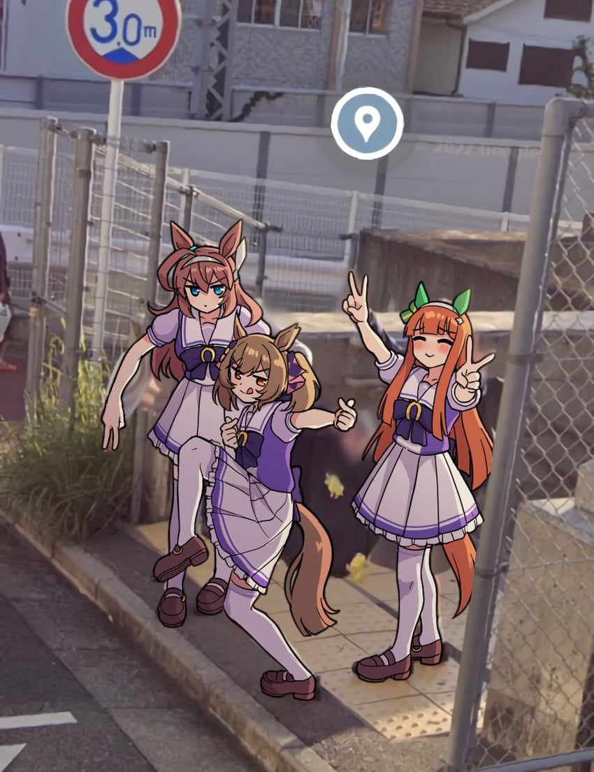 silence suzuka, mihono bourbon, and smart falcon (umamusume) drawn by takiki