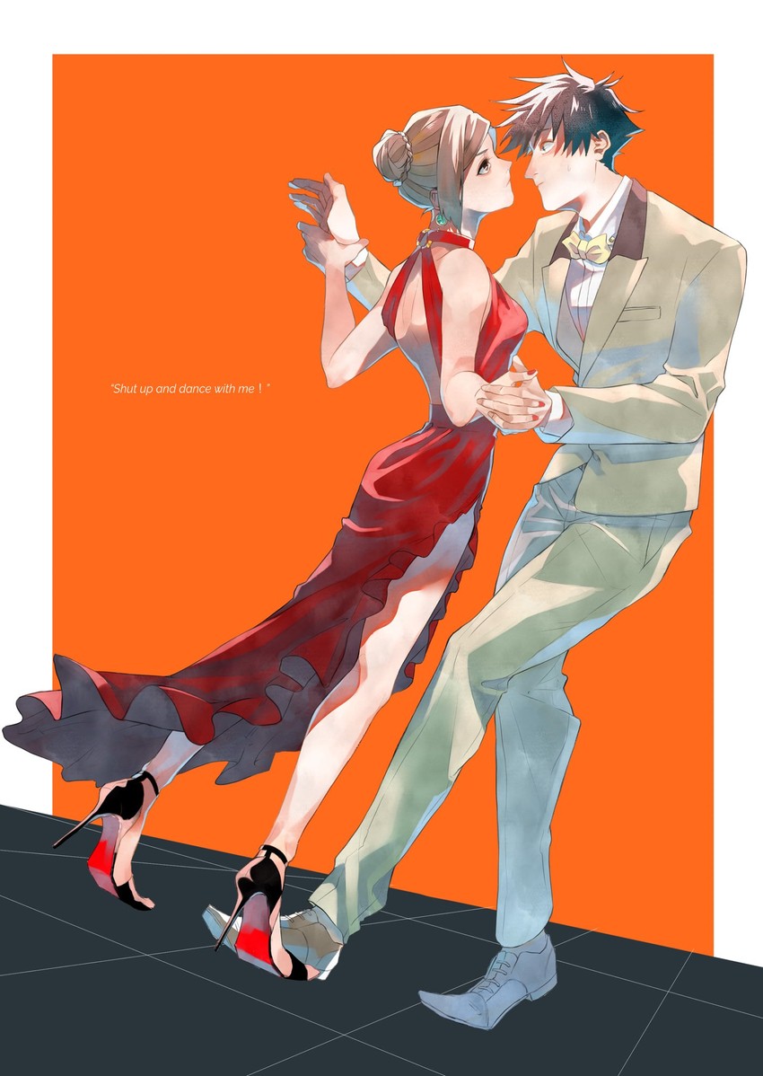 fushiguro megumi and kugisaki nobara (jujutsu kaisen) drawn by mikkakann