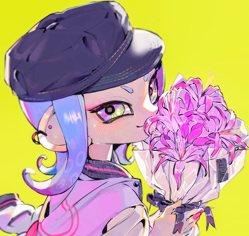 octoling player character and octoling girl (splatoon) drawn by hossi