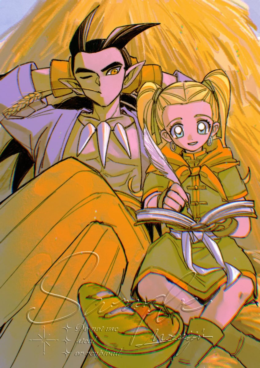 sidoh and female builder (dragon quest and 1 more) drawn by mouyi