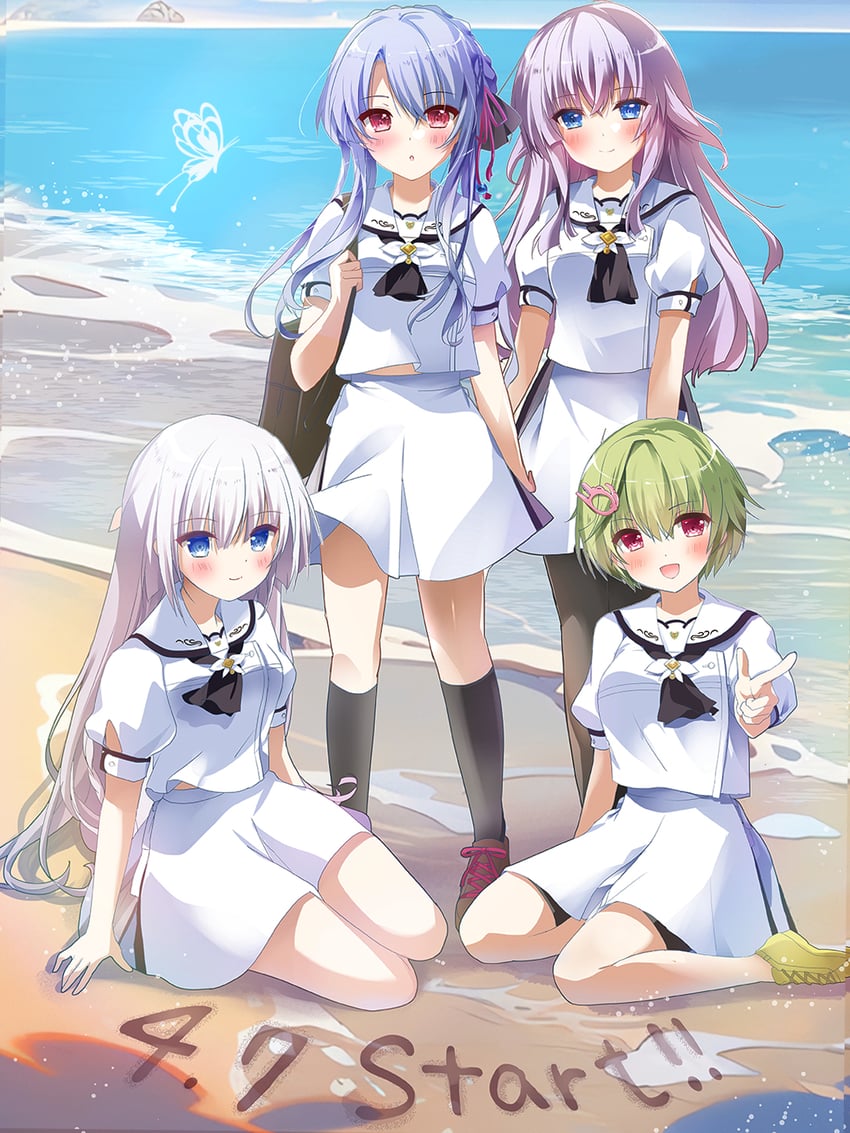 naruse shiroha, sorakado ao, sorakado ai, and nomura miki (summer pockets) drawn by asahina_yori