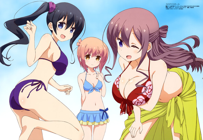 ichinose hana, hannen hiroe, and kyouzuka shion (megami magazine and 1 more) drawn by shouji_shou