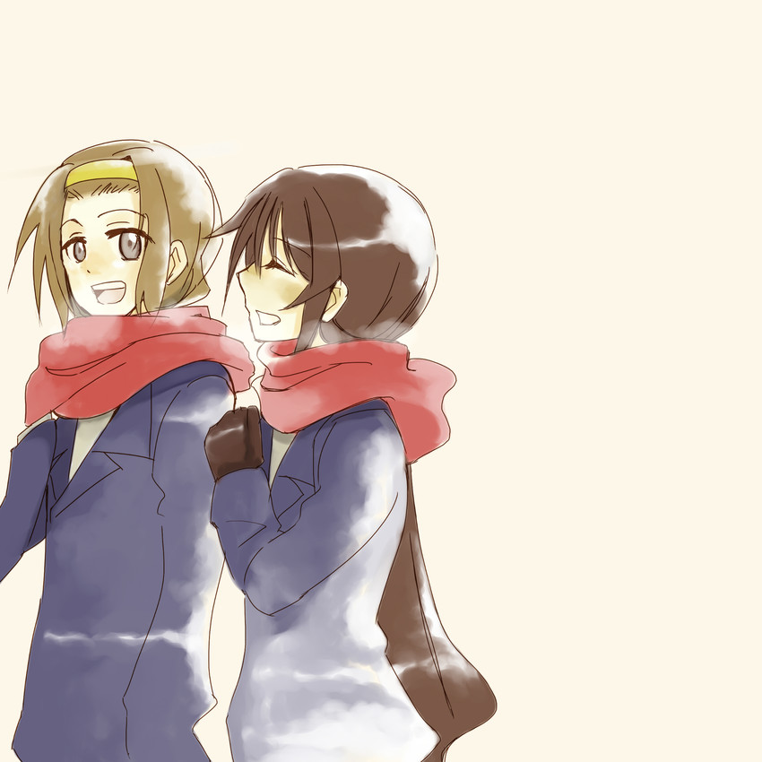 akiyama mio and tainaka ritsu (k-on!) drawn by takamachiya