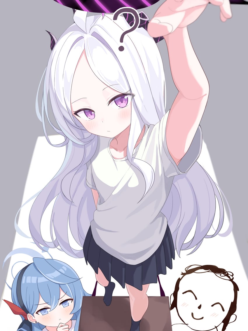 sensei, doodle sensei, hina, and ako (blue archive) drawn by minamino_3730