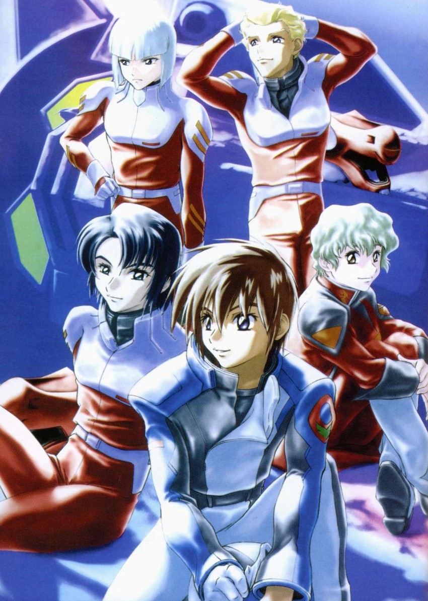 athrun zala, kira yamato, dearka elsman, yzak joule, strike gundam, and 1 more (gundam and 1 more)