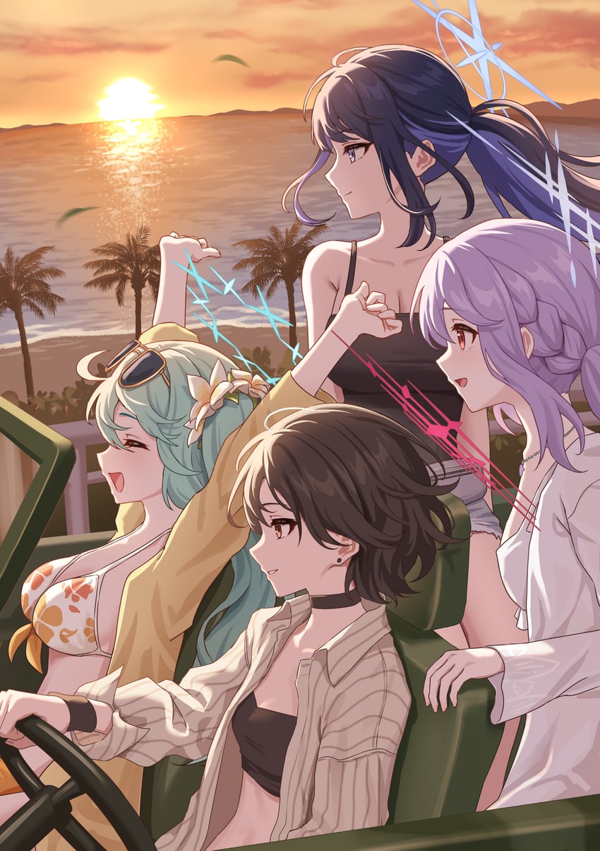 saori, atsuko, hiyori, and misaki (blue archive) drawn by simoumi_217