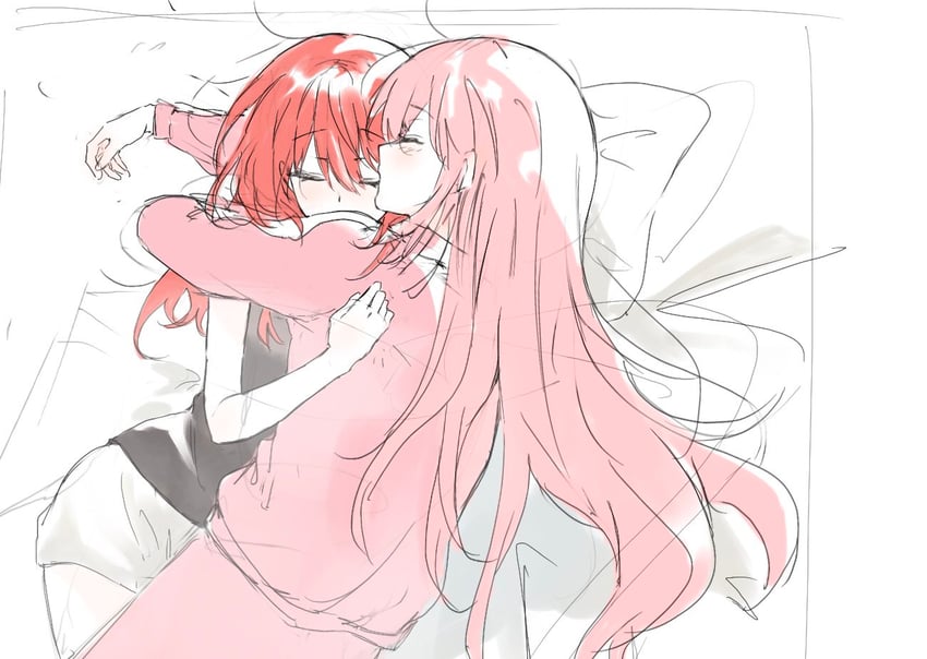 gotoh hitori and kita ikuyo (bocchi the rock!) drawn by puhen