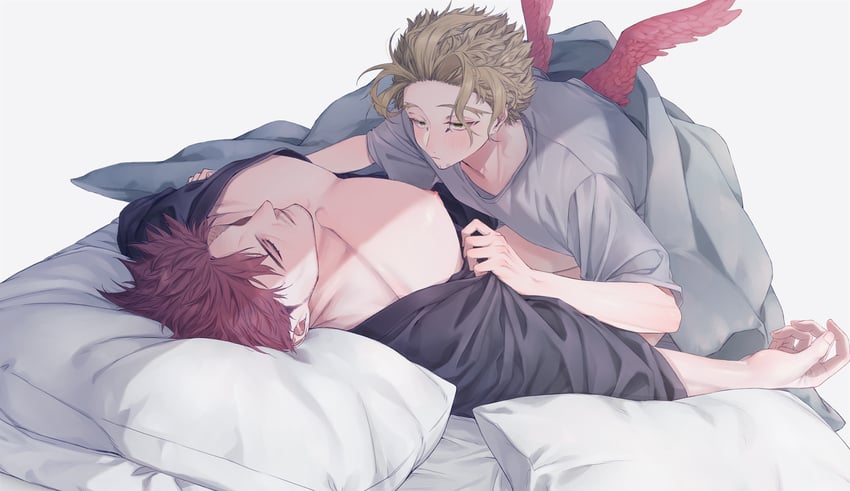 endeavor and hawks (boku no hero academia) drawn by konisa