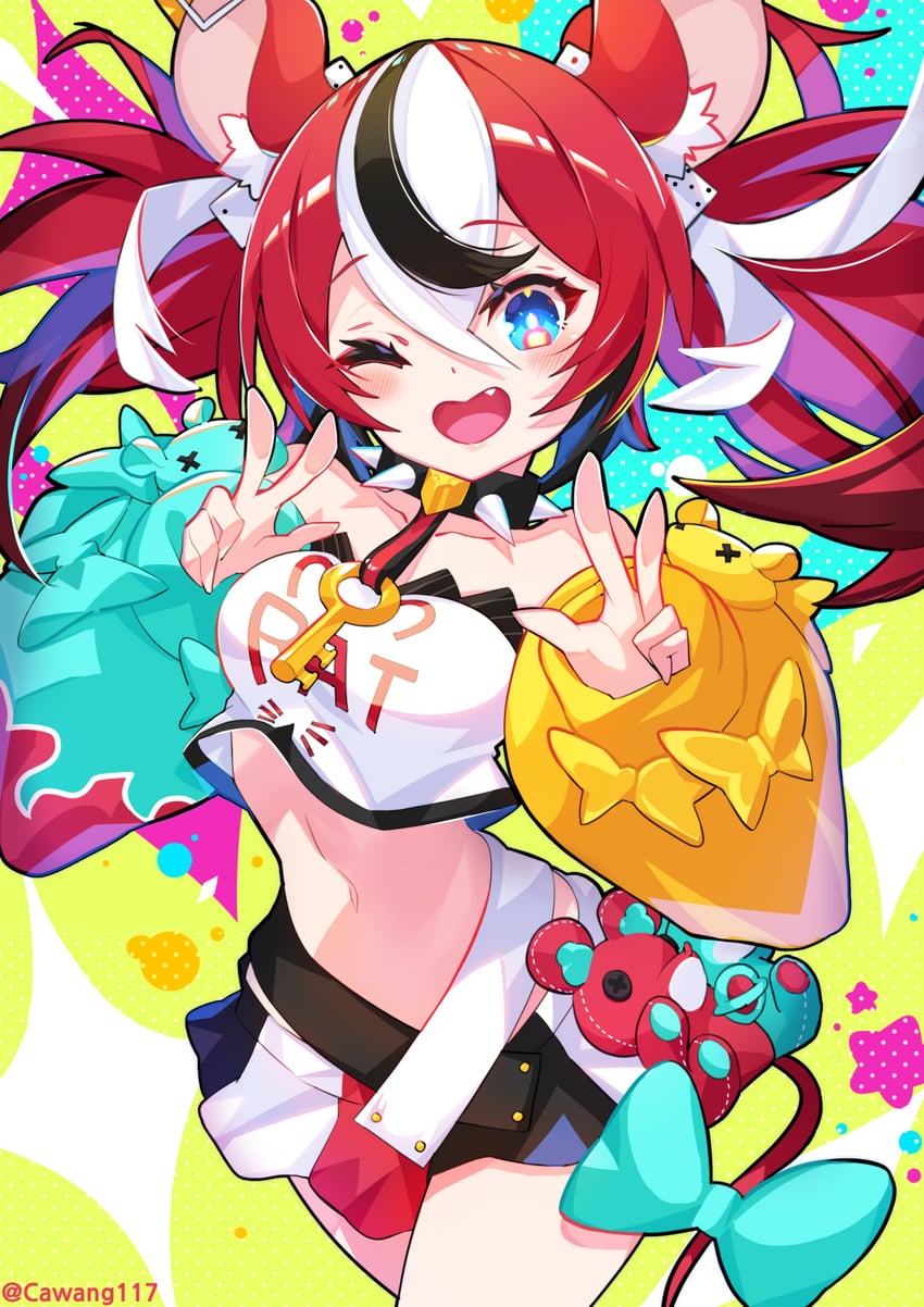 hakos baelz (hololive and 1 more) drawn by cawang
