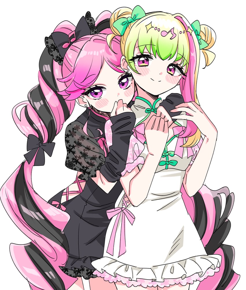 cure zukyuun and cure kiss (precure and 1 more) drawn by sukoyaka_(100hituzi)