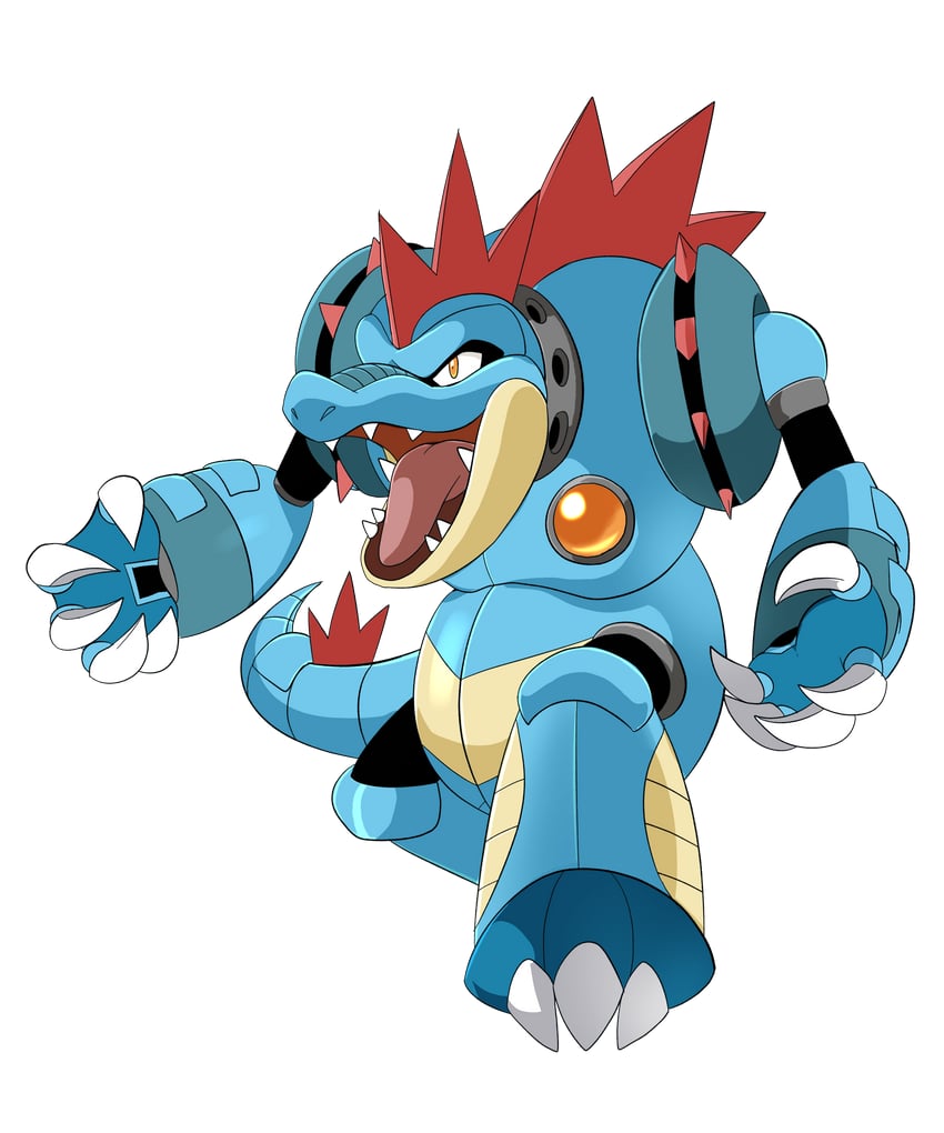 feraligatr (pokemon and 2 more) drawn by spray_poka