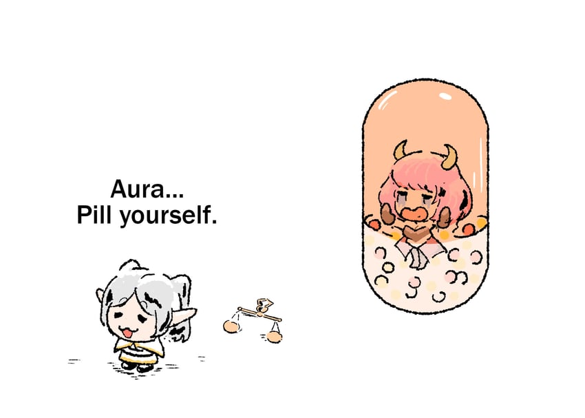 frieren and aura (sousou no frieren) drawn by duckmeat_woohoo
