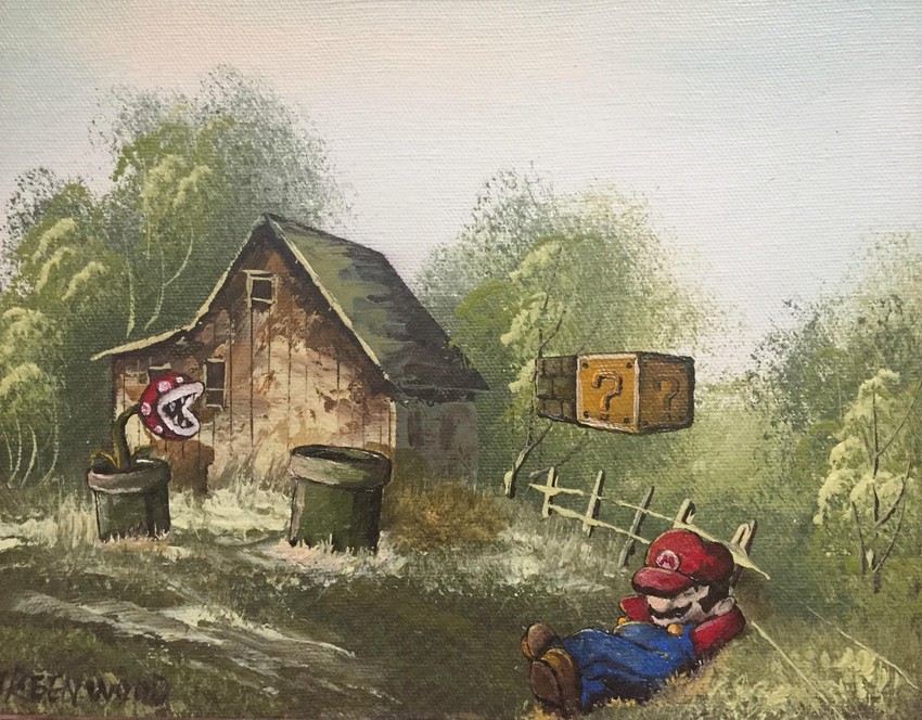 mario and piranha plant (mario) drawn by dave_pollot