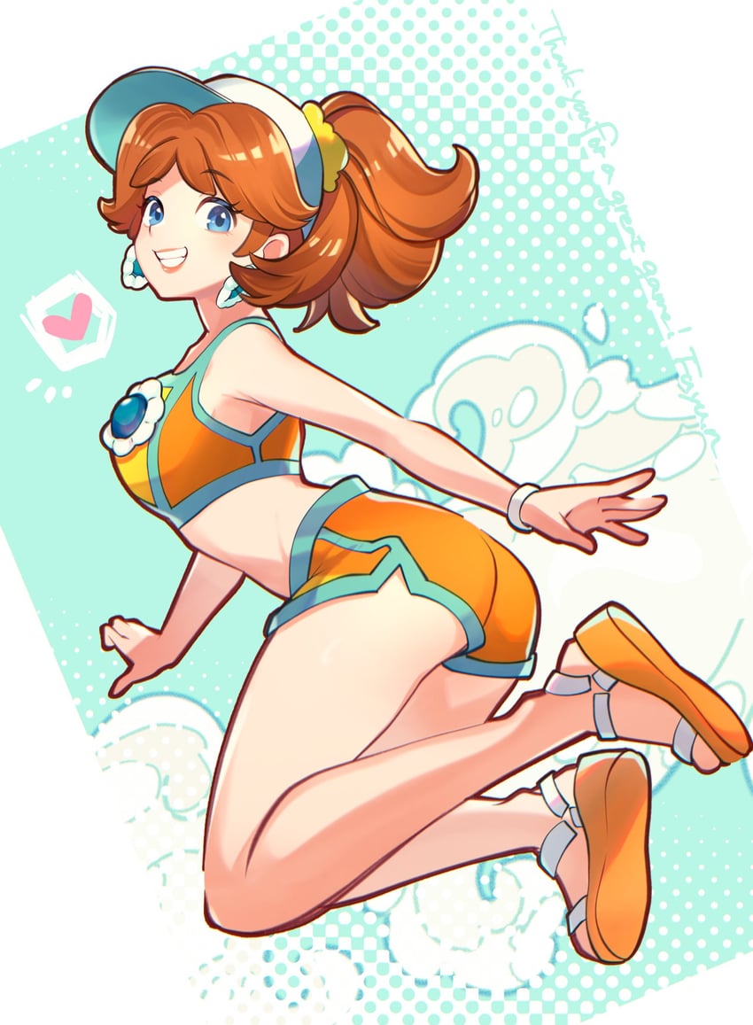 princess daisy (mario and 2 more) drawn by rakugakifuyu
