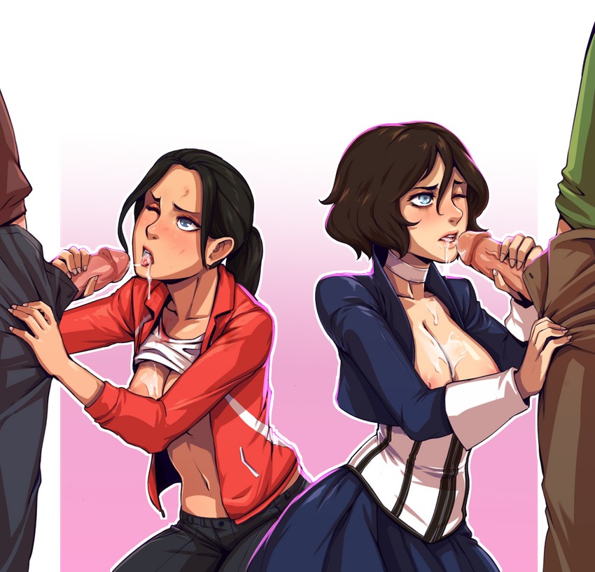 elizabeth and zoey (bioshock and 3 more) drawn by d-rex