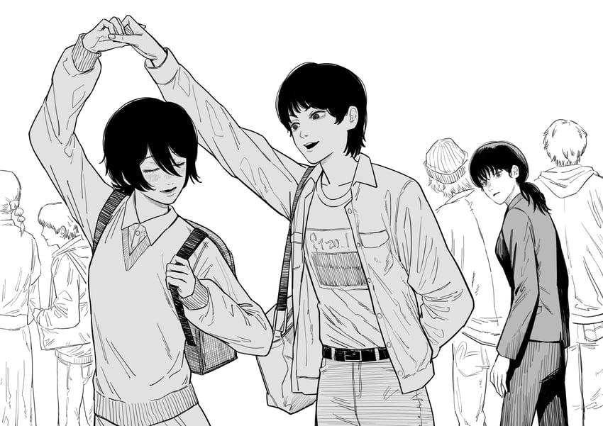 kyomoto and fujino (chainsaw man and 1 more) drawn by kiunchiku