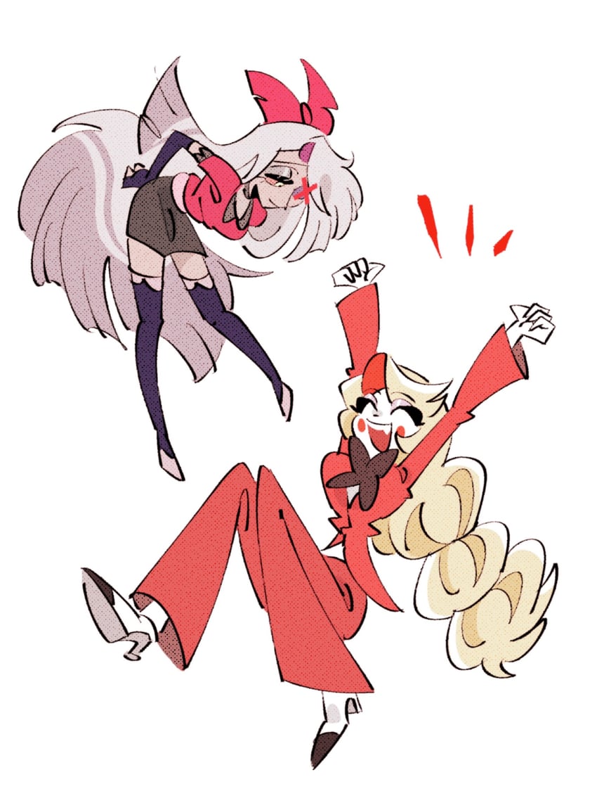 charlie morningstar and vaggie (hazbin hotel) drawn by yasutak1192