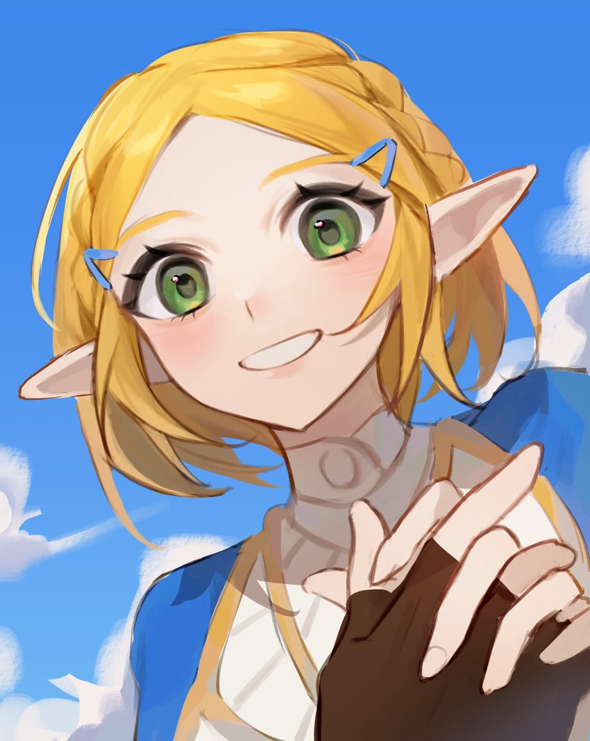 link and princess zelda (the legend of zelda and 1 more) drawn by yumiyumo3o